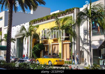 Los Angeles, California, USA - March 2009: Designer shops on Rodeo Drive Stock Photo