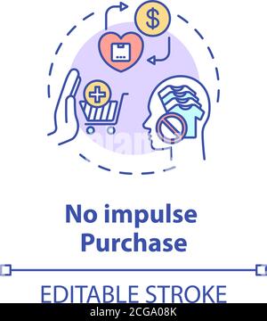 No impulse purchase concept icon Stock Vector