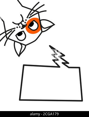 Sad cat meme with speech chat bubble Stock Vector