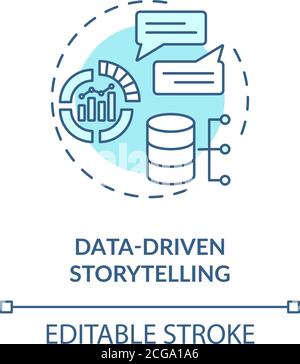 Data-driven storytelling concept icon Stock Vector