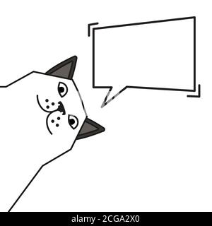 Cat meme with speech bubble islated on white  Stock Vector