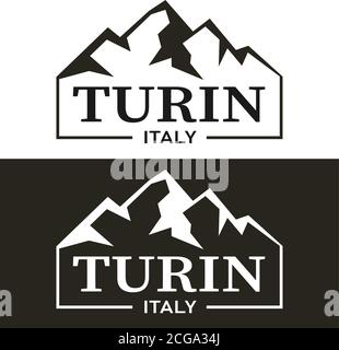 Turin city in italy is a beautiful destination to visit for tourism. Stock Vector