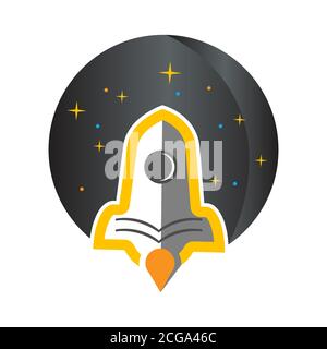 Rocket icon isolated on white background for element design. Rocket icon trendy and modern rocket symbol. Vector illustration EPS.8 EPS.10 Stock Vector
