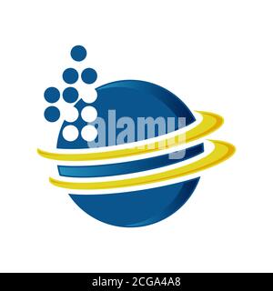 Technology orbit web rings symbol design icon. Round ring circle and infinity loop symbol for technology design icon. Vector illustration EPS.8 EPS.10 Stock Vector
