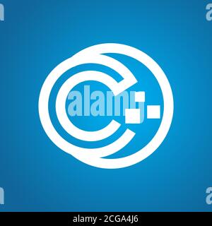 Outline circle Letter C technology design symbol. Abstract round letter C logo tech. Vector illustration EPS.8 EPS.10 Stock Vector