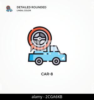 Car-8 vector icon. Modern vector illustration concepts. Easy to edit and customize. Stock Vector