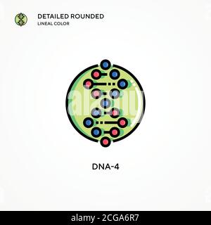 Dna-4 vector icon. Modern vector illustration concepts. Easy to edit and customize. Stock Vector
