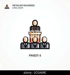 Priest-3 vector icon. Modern vector illustration concepts. Easy to edit and customize. Stock Vector