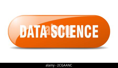 data science button. rounded glass sign. sticker. banner Stock Vector