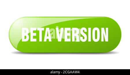 beta version button. rounded glass sign. sticker. banner Stock Vector