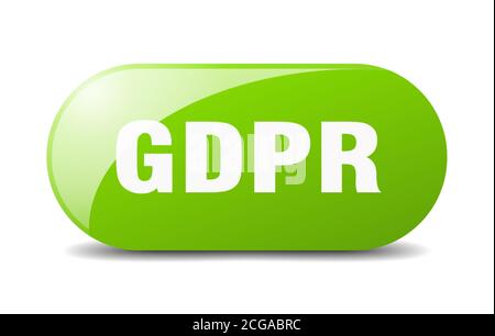 gdpr button. rounded glass sign. sticker. banner Stock Vector