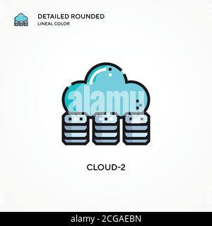 Cloud-2 vector icon. Modern vector illustration concepts. Easy to edit and customize. Stock Vector