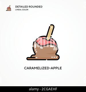 Caramelized-apple vector icon. Modern vector illustration concepts. Easy to edit and customize. Stock Vector