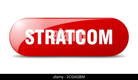 stratcom button. rounded glass sign. sticker. banner Stock Vector