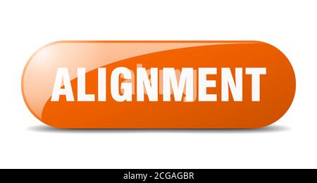 alignment button. rounded glass sign. sticker. banner Stock Vector