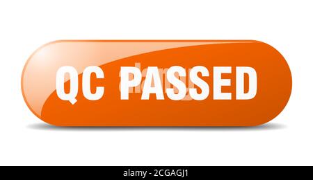 qc passed button. rounded glass sign. sticker. banner Stock Vector