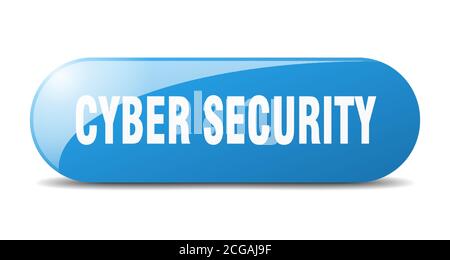 cyber security button. rounded glass sign. sticker. banner Stock Vector