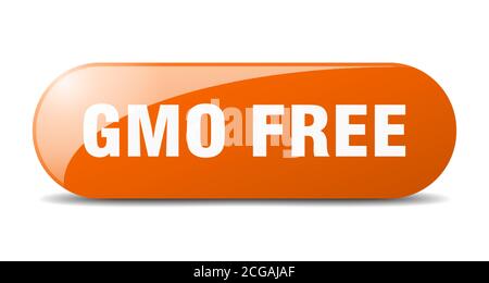 gmo free button. rounded glass sign. sticker. banner Stock Vector