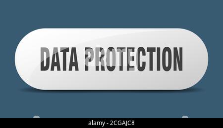 data protection button. rounded glass sign. sticker. banner Stock Vector