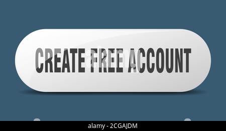 create free account button. rounded glass sign. sticker. banner Stock ...