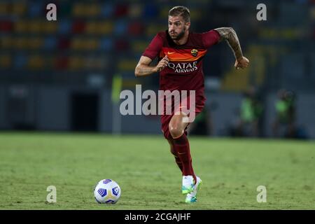 Frosinone, Italy. 09th Sep, 2020. Davide Santon (Roma) in action during the friendly match between Frosinone Calcio and AS Roma at Stadio Benito Stirpe on September 9, 2020 in Frosinone, Italy. (Photo by Giuseppe Fama/Pacific Press) Credit: Pacific Press Media Production Corp./Alamy Live News Stock Photo