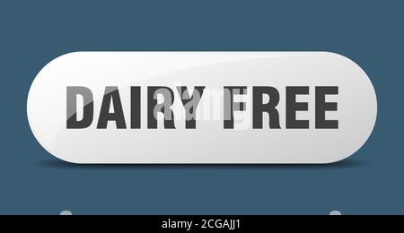 dairy free button. rounded glass sign. sticker. banner Stock Vector