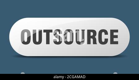 outsource button. rounded glass sign. sticker. banner Stock Vector