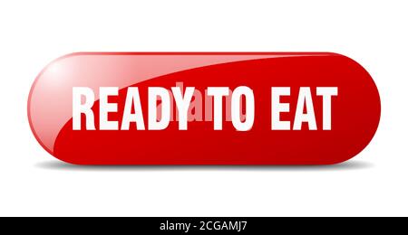 ready to eat button. rounded glass sign. sticker. banner Stock Vector ...