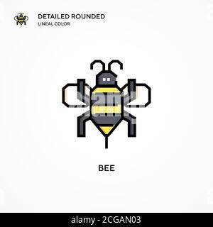 Bee vector icon. Modern vector illustration concepts. Easy to edit and customize. Stock Vector