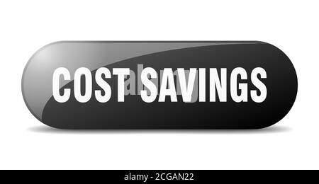 cost savings button. rounded glass sign. sticker. banner Stock Vector