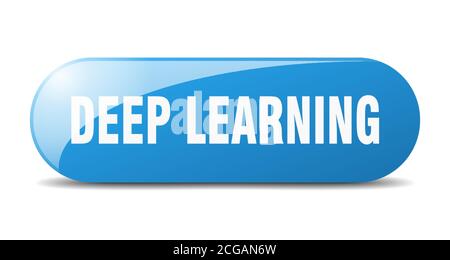 deep learning button. rounded glass sign. sticker. banner Stock Vector