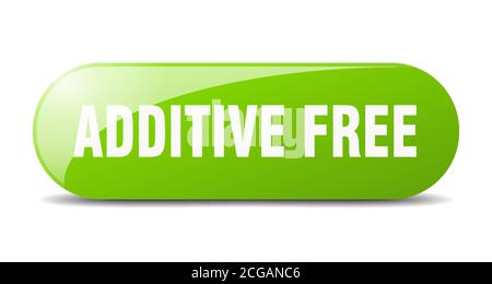 additive free button. rounded glass sign. sticker. banner Stock Vector
