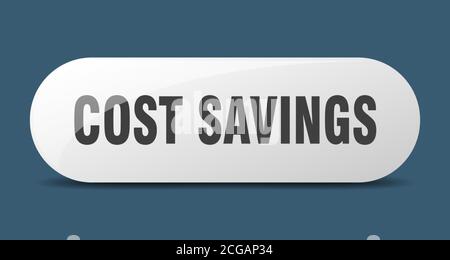 cost savings button. rounded glass sign. sticker. banner Stock Vector