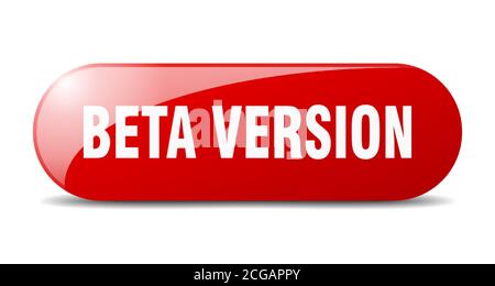 beta version button. rounded glass sign. sticker. banner Stock Vector