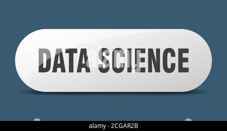 data science button. rounded glass sign. sticker. banner Stock Vector