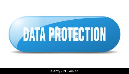 data protection button. rounded glass sign. sticker. banner Stock Vector