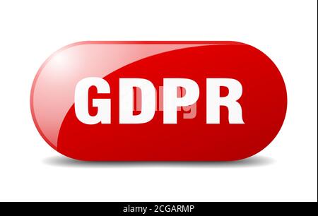 gdpr button. rounded glass sign. sticker. banner Stock Vector