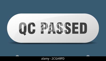 qc passed button. rounded glass sign. sticker. banner Stock Vector