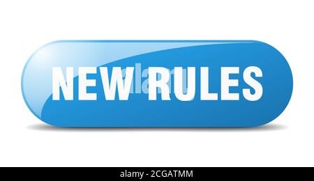 new rules button. rounded glass sign. sticker. banner Stock Vector