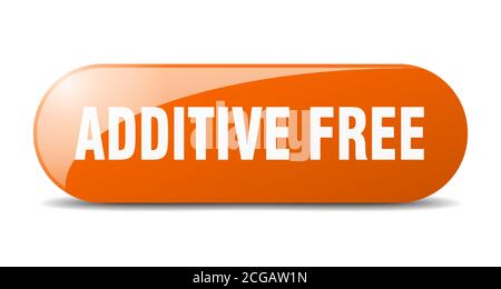 additive free button. rounded glass sign. sticker. banner Stock Vector