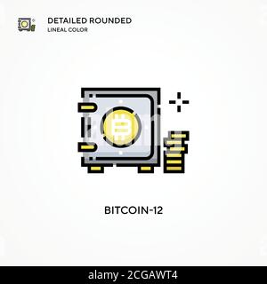 Bitcoin-12 vector icon. Modern vector illustration concepts. Easy to edit and customize. Stock Vector