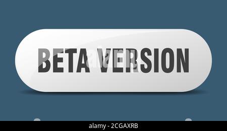 beta version button. rounded glass sign. sticker. banner Stock Vector