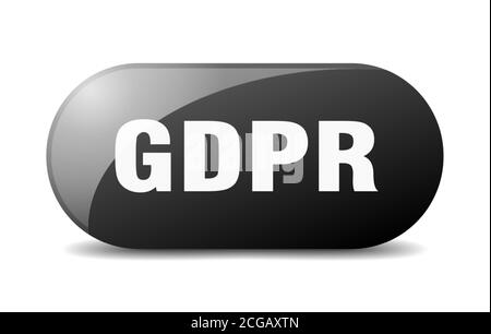 gdpr button. rounded glass sign. sticker. banner Stock Vector
