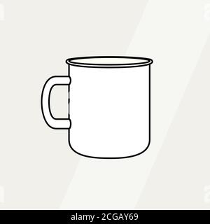 Tea cup simple form vector illustration. Vector line illustration isolated mug logo icon cafe banner flayer coffee shop Stock Vector