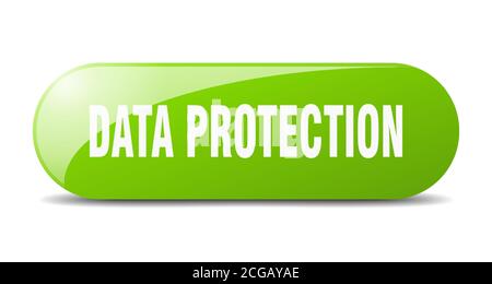 data protection button. rounded glass sign. sticker. banner Stock Vector