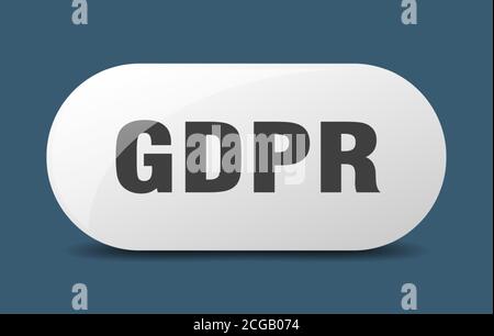 gdpr button. rounded glass sign. sticker. banner Stock Vector