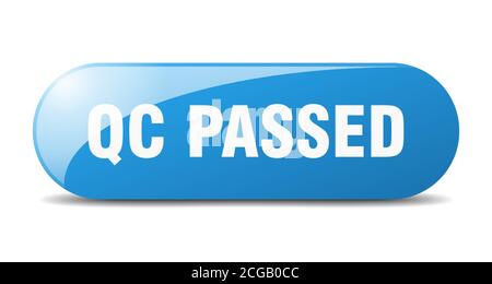 qc passed button. rounded glass sign. sticker. banner Stock Vector