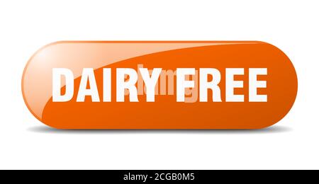 dairy free button. rounded glass sign. sticker. banner Stock Vector