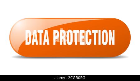 data protection button. rounded glass sign. sticker. banner Stock Vector