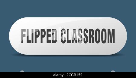 Fliped Rounded flipped classroom button. rounded glass sign. sticker. banner Stock ...